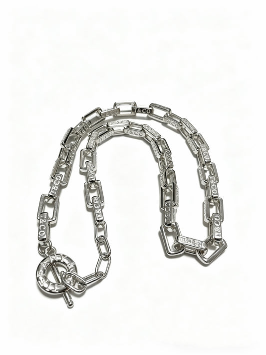 Signature Motif Pendant Necklace in Silver-Tone – Vintage Detail – Design 39 main product view