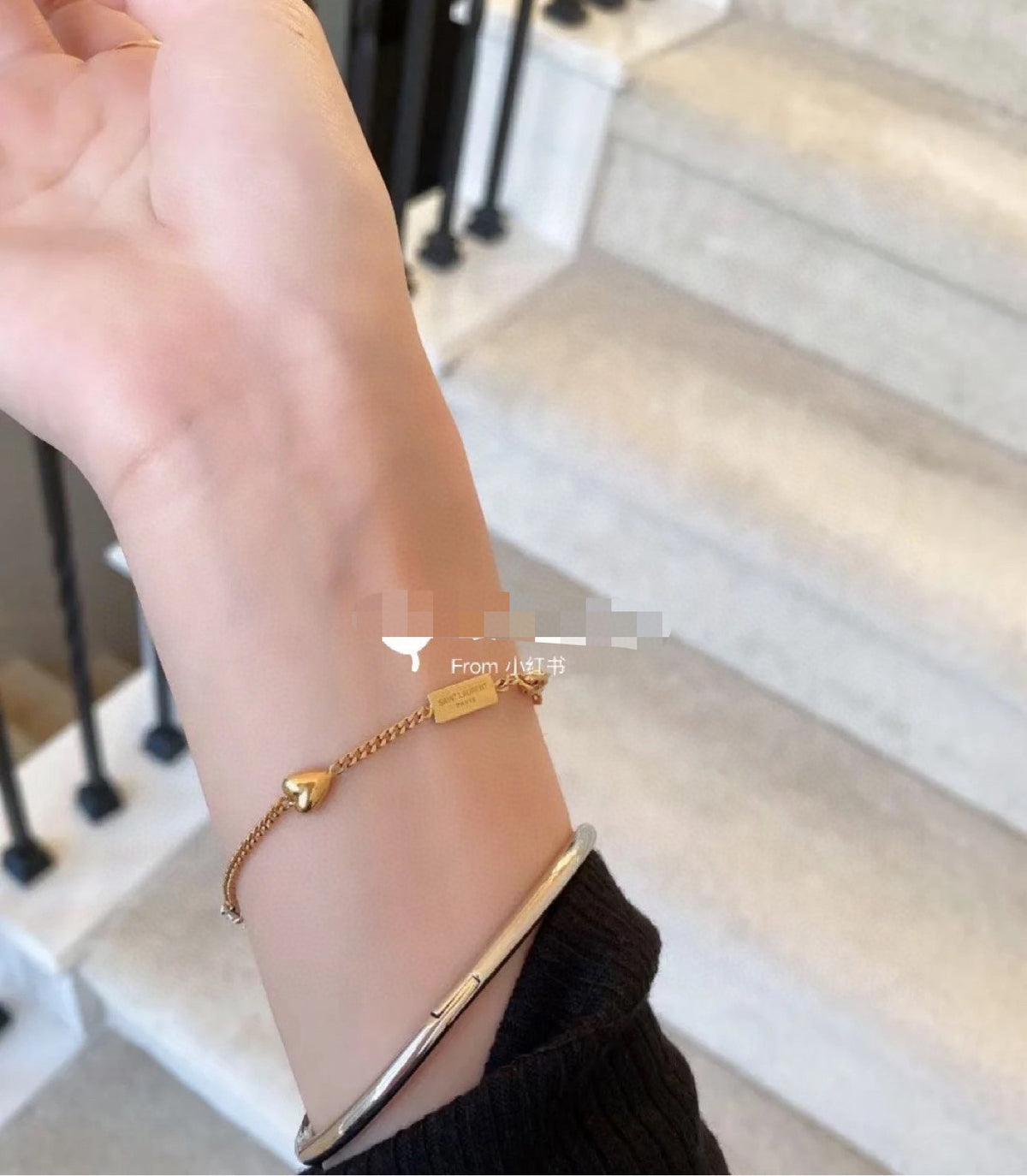 Geometric Emblem Bracelet in Gold-Tone – Design 002 side detail