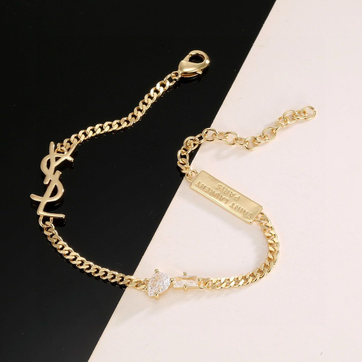 Geometric Emblem Bracelet in Gold-Tone – Design 002 main product view