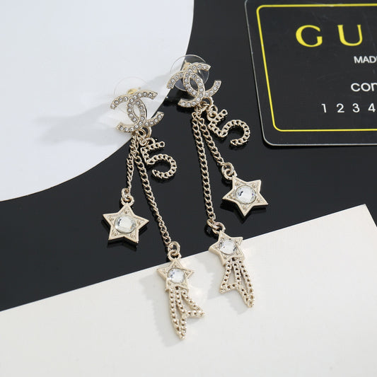 Signature Emblem Stud Earrings in Gold-Tone – Design 048 main product view