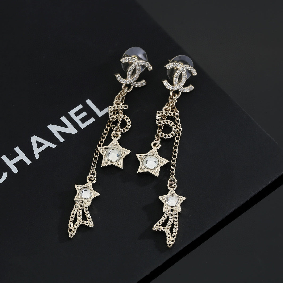 Signature Emblem Stud Earrings in Gold-Tone – Design 064 styled product view