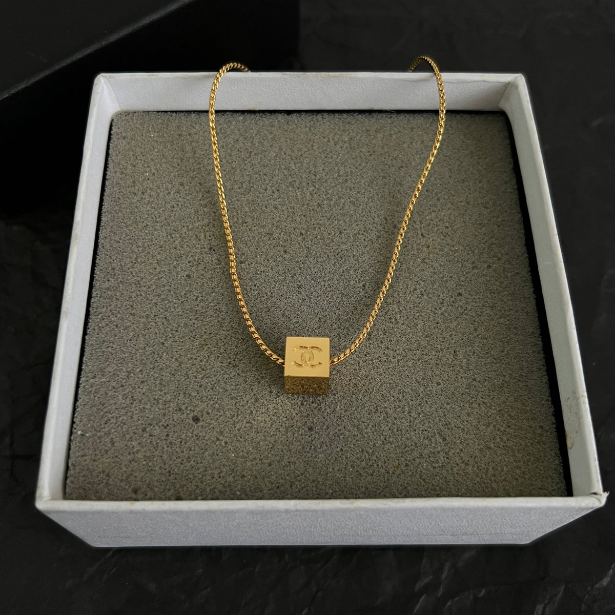 Signature Emblem Pendant Necklace in Polished Metal-Tone – Design 098 close-up detail