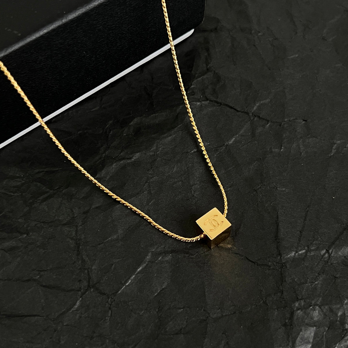 Signature Emblem Pendant Necklace in Polished Metal-Tone – Design 098 main product view