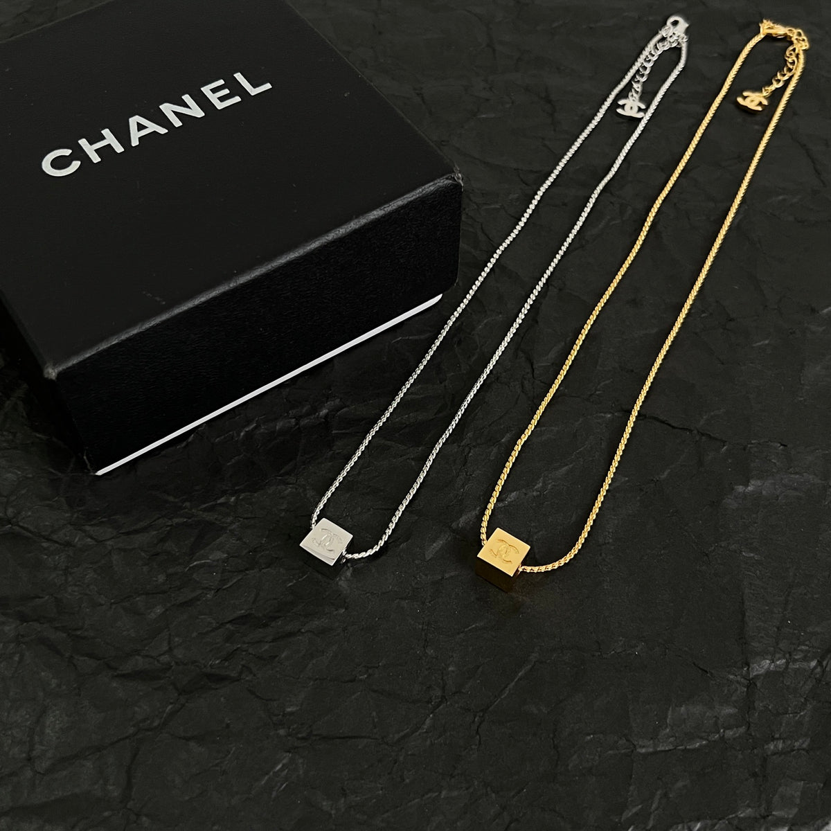 Signature Emblem Pendant Necklace in Polished Metal-Tone – Design 098 detail view