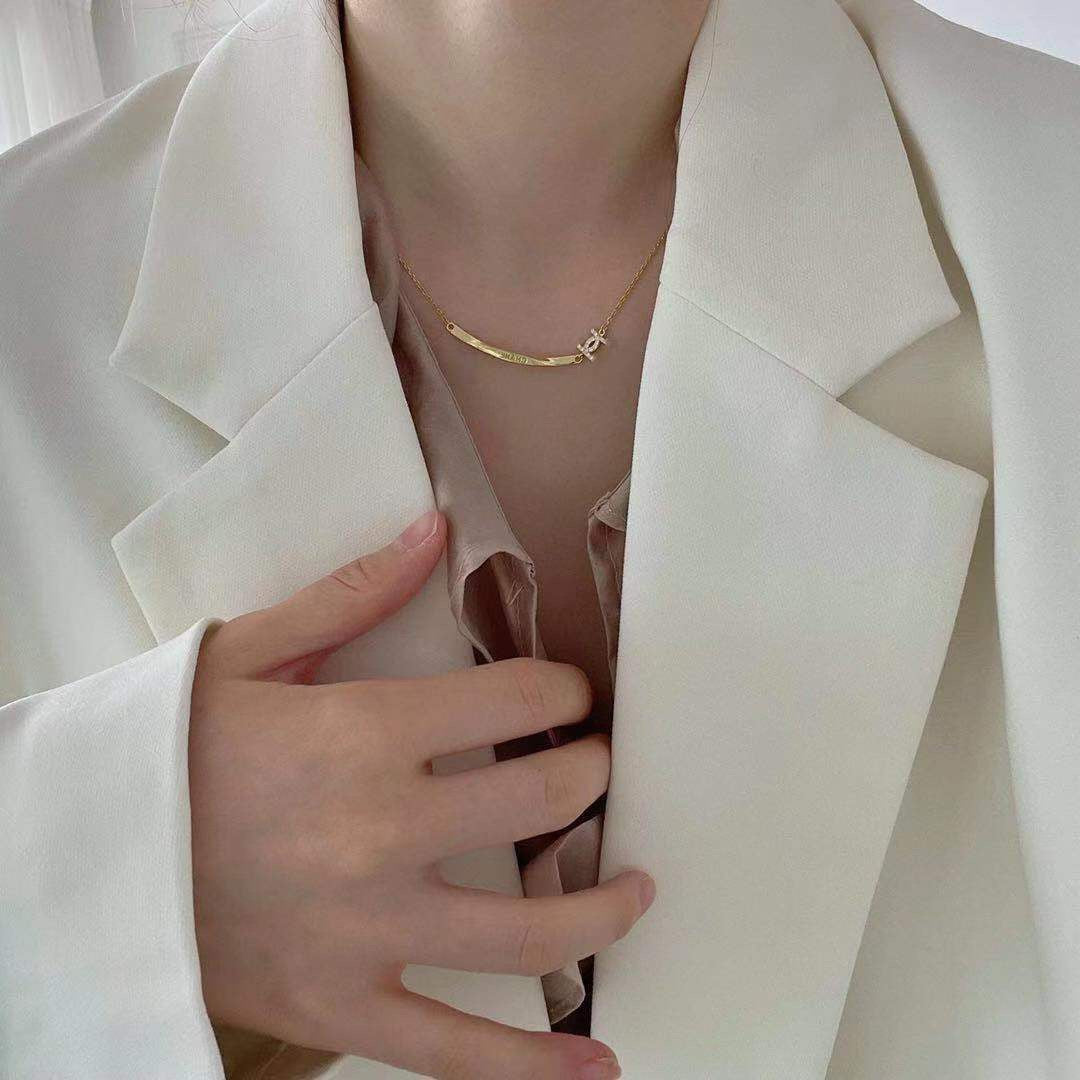 Signature Emblem Pendant Necklace in Polished Metal-Tone – Design 099 main product view