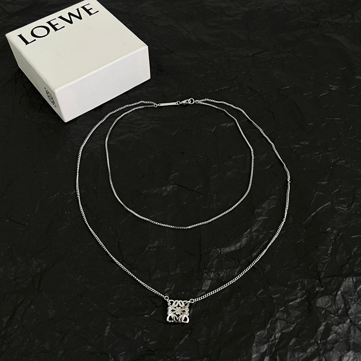 Floral Motif Pendant Necklace in Polished Metal-Tone – Design 04 styled view