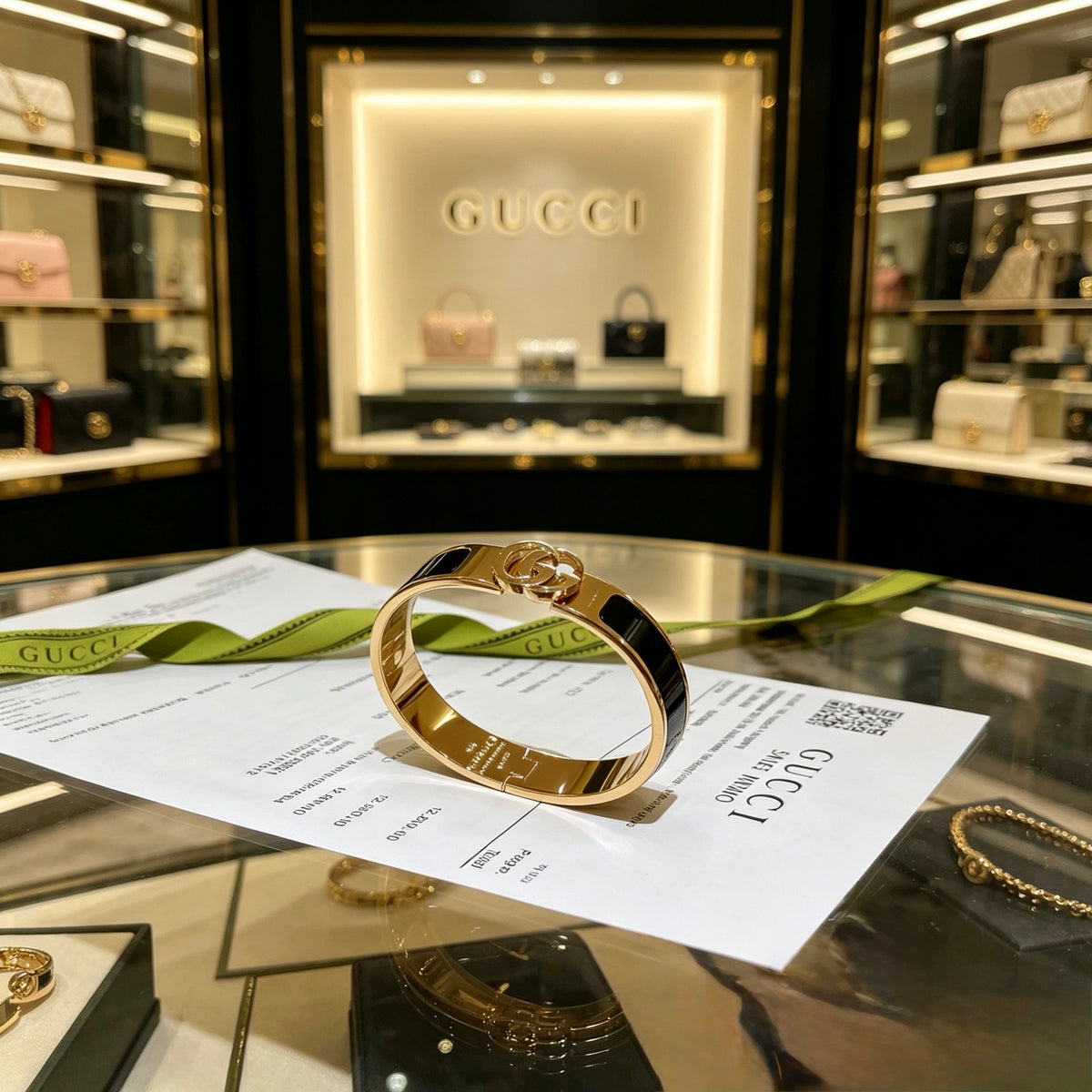 Double-G Emblem Bangle in Gold-Tone – Design 011 side detail