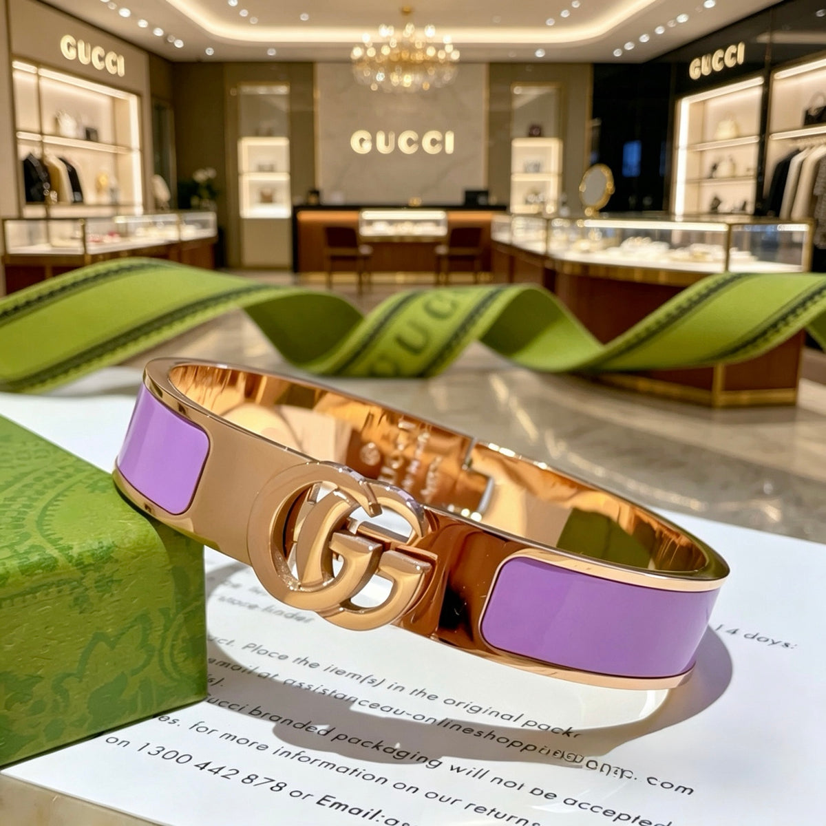 Double-G Emblem Bangle in Gold-Tone – Design 010 close-up detail