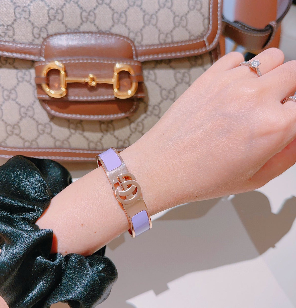 Double-G Emblem Bangle in Gold-Tone – Design 010 styled product view