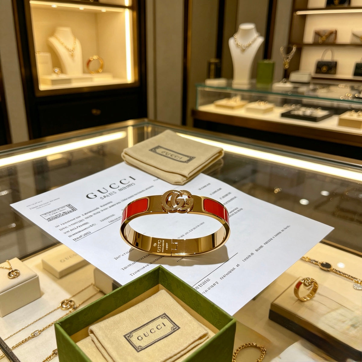 Double-G Emblem Bangle in Gold-Tone – Design 009 front product view
