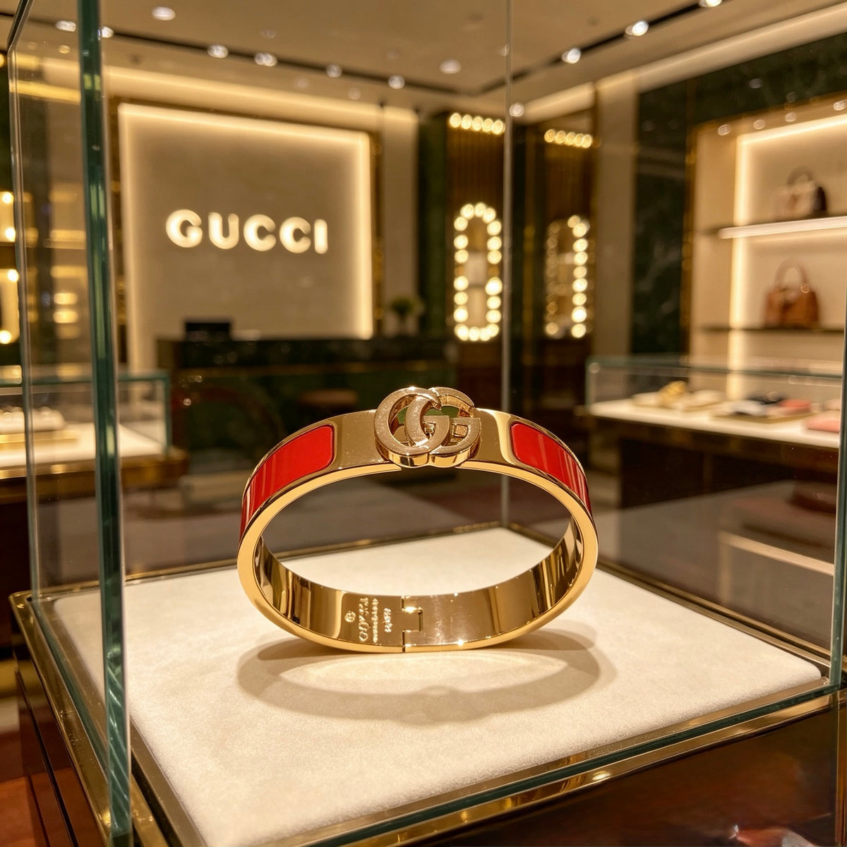 Double-G Emblem Bangle in Gold-Tone – Design 009 side detail