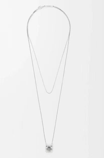 Floral Motif Pendant Necklace in Polished Metal-Tone – Design 01 front view