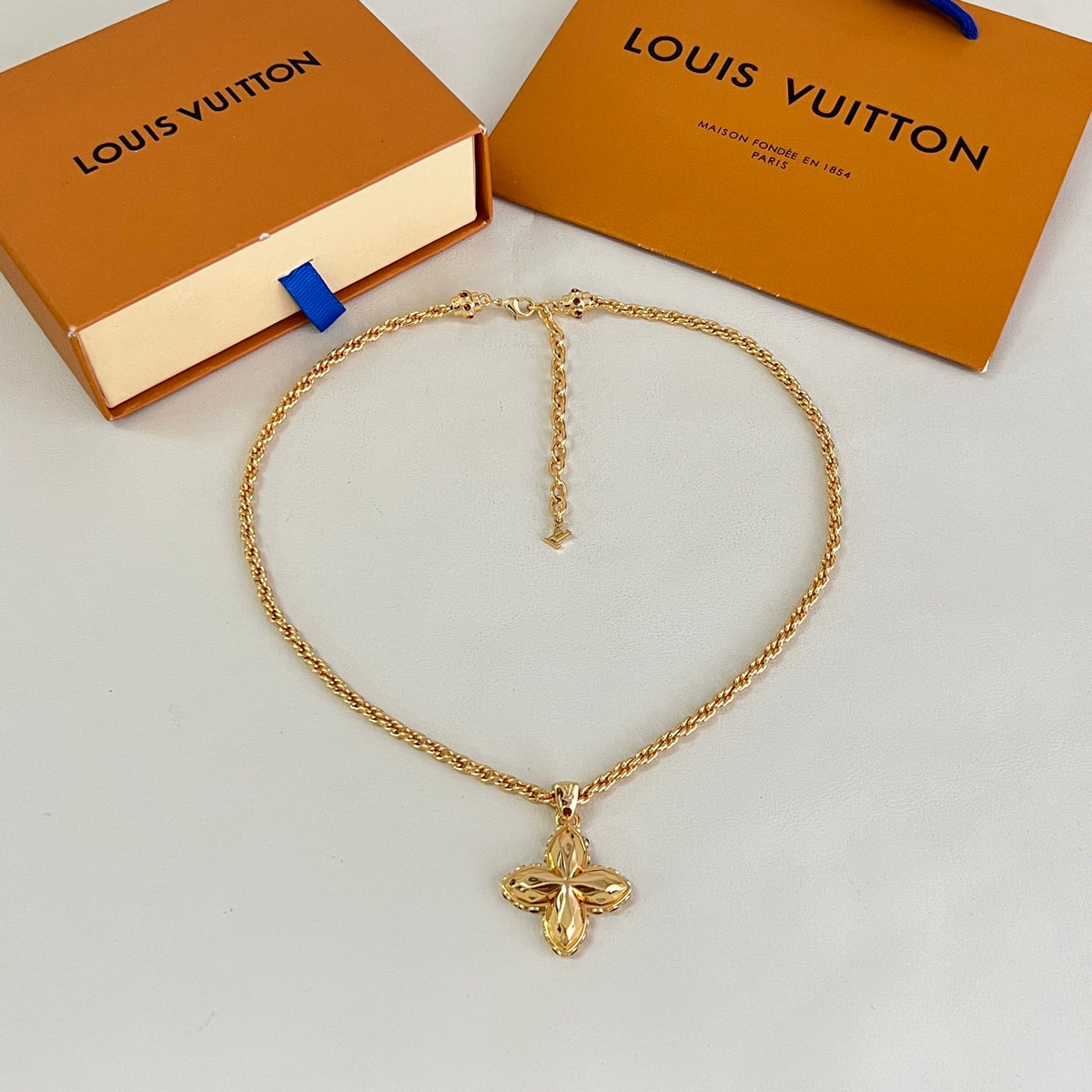 Geometric Emblem Pendant Necklace in Polished Metal-Tone – Design 036 front product view