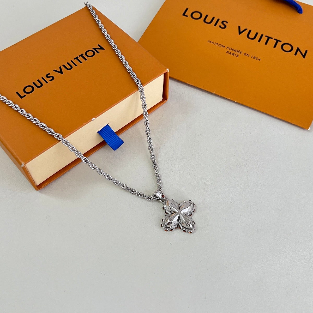 Geometric Emblem Pendant Necklace in Polished Metal-Tone – Design 035 styled product view
