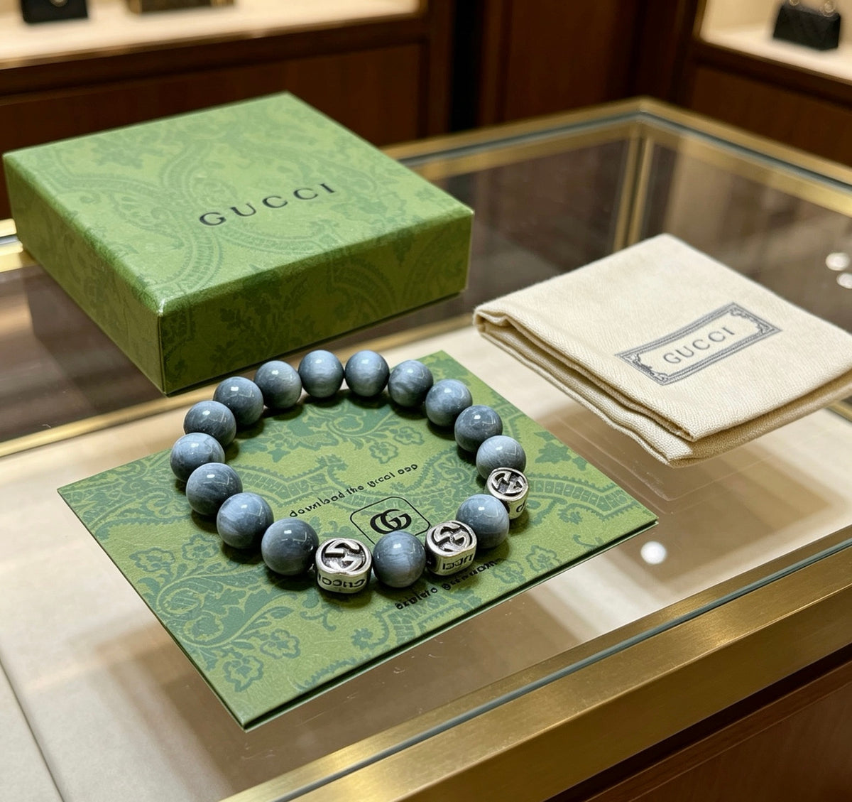 Double-G Emblem Bracelet in Polished Metal-Tone – Vintage Detail – Design 006 main product view
