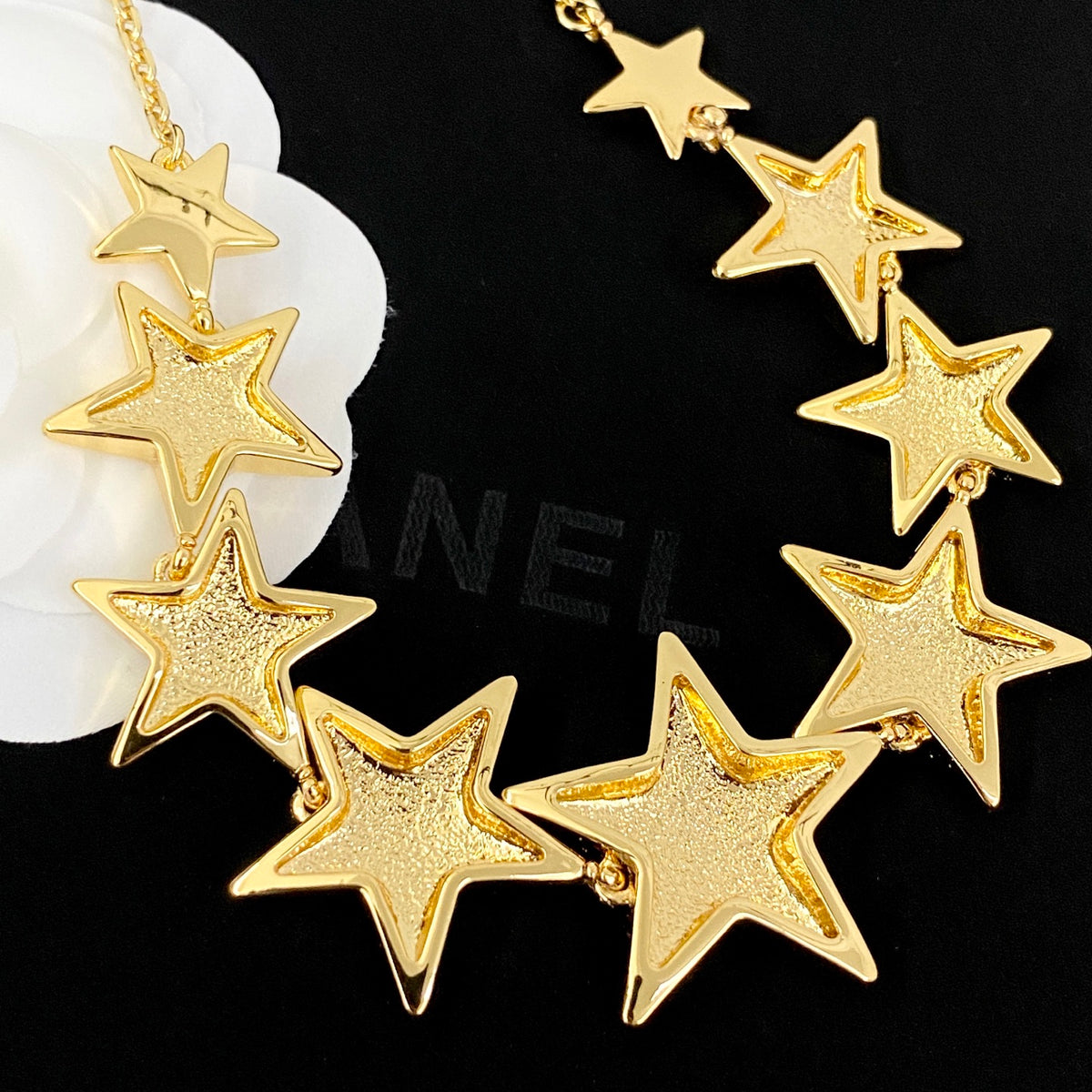 Star Pendant Necklace in Gold-Tone – Star Detail – Design 002 close-up detail