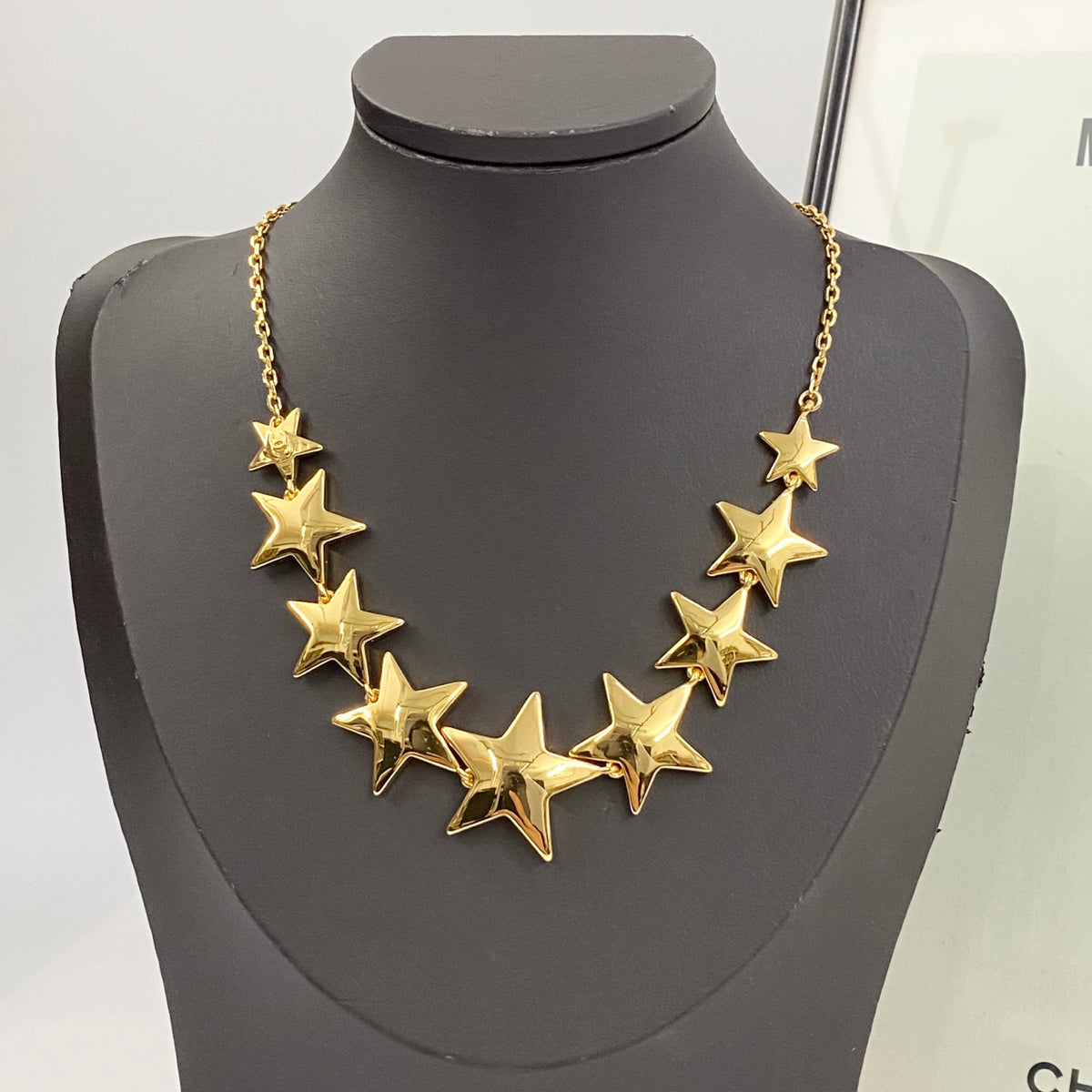 Star Pendant Necklace in Gold-Tone – Star Detail – Design 002 main product view
