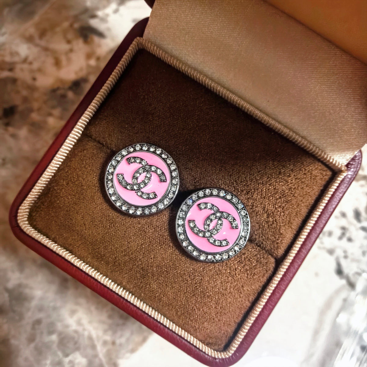 Signature Emblem Stud Earrings in Polished Metal-Tone – Design 114 main product view