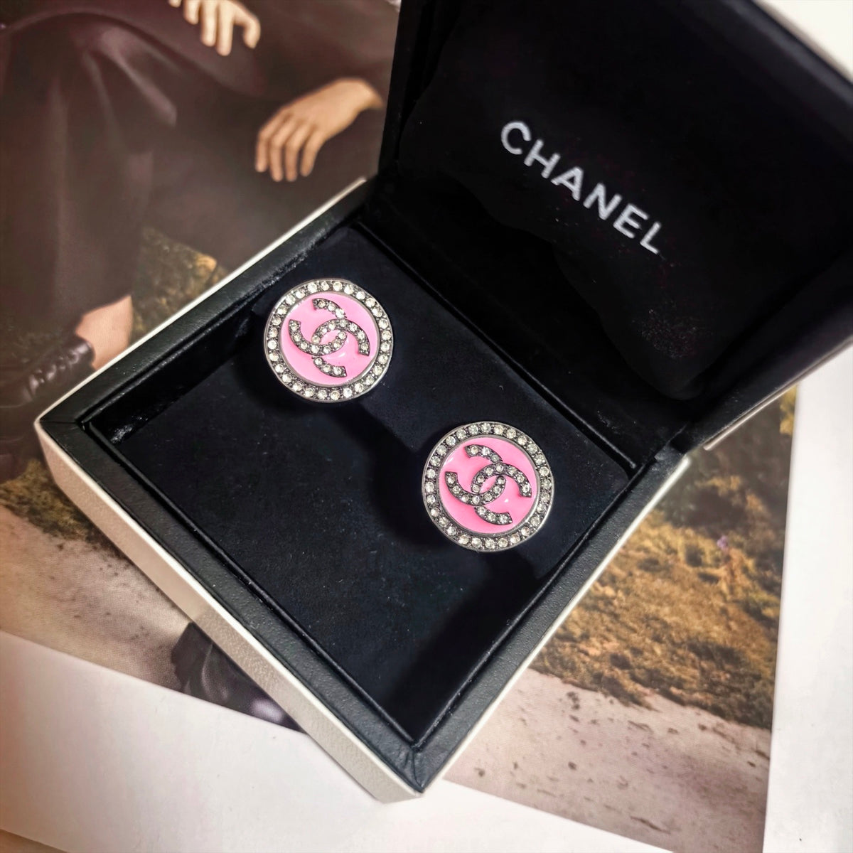 Signature Emblem Stud Earrings in Polished Metal-Tone – Design 108 close-up detail