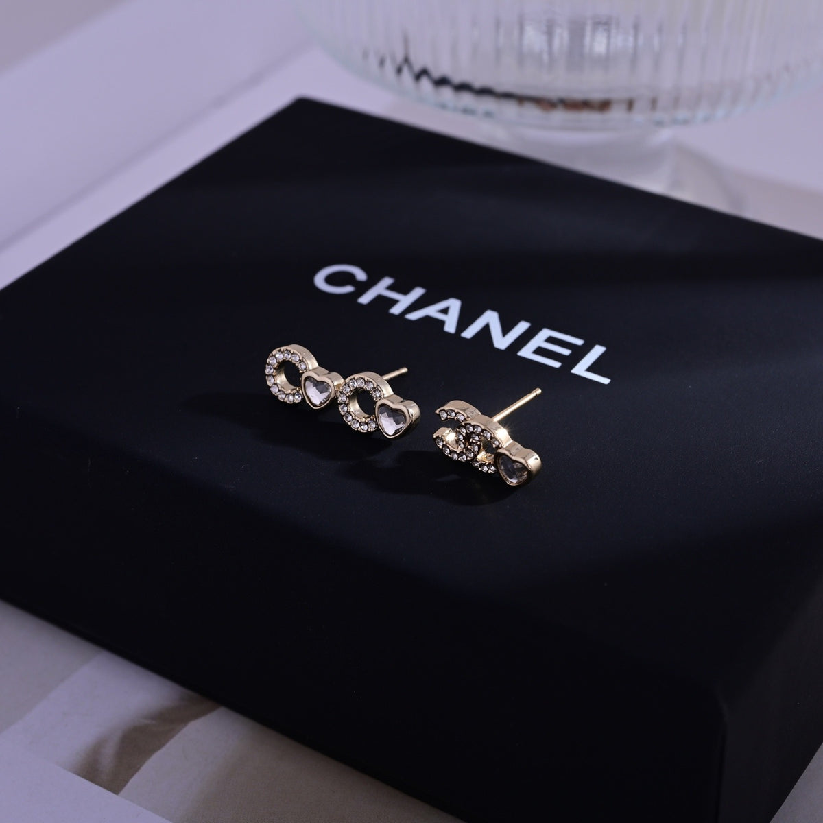 Signature Emblem Stud Earrings in Polished Metal-Tone – Design 107 close-up detail