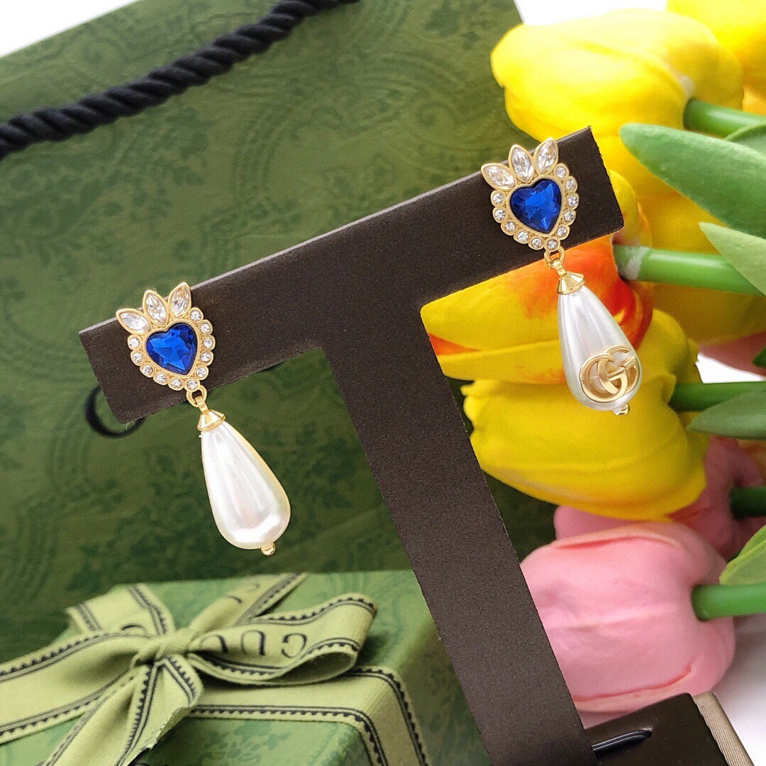 Geometric Emblem Statement Earrings in Polished Metal-Tone – Design 002 front product view