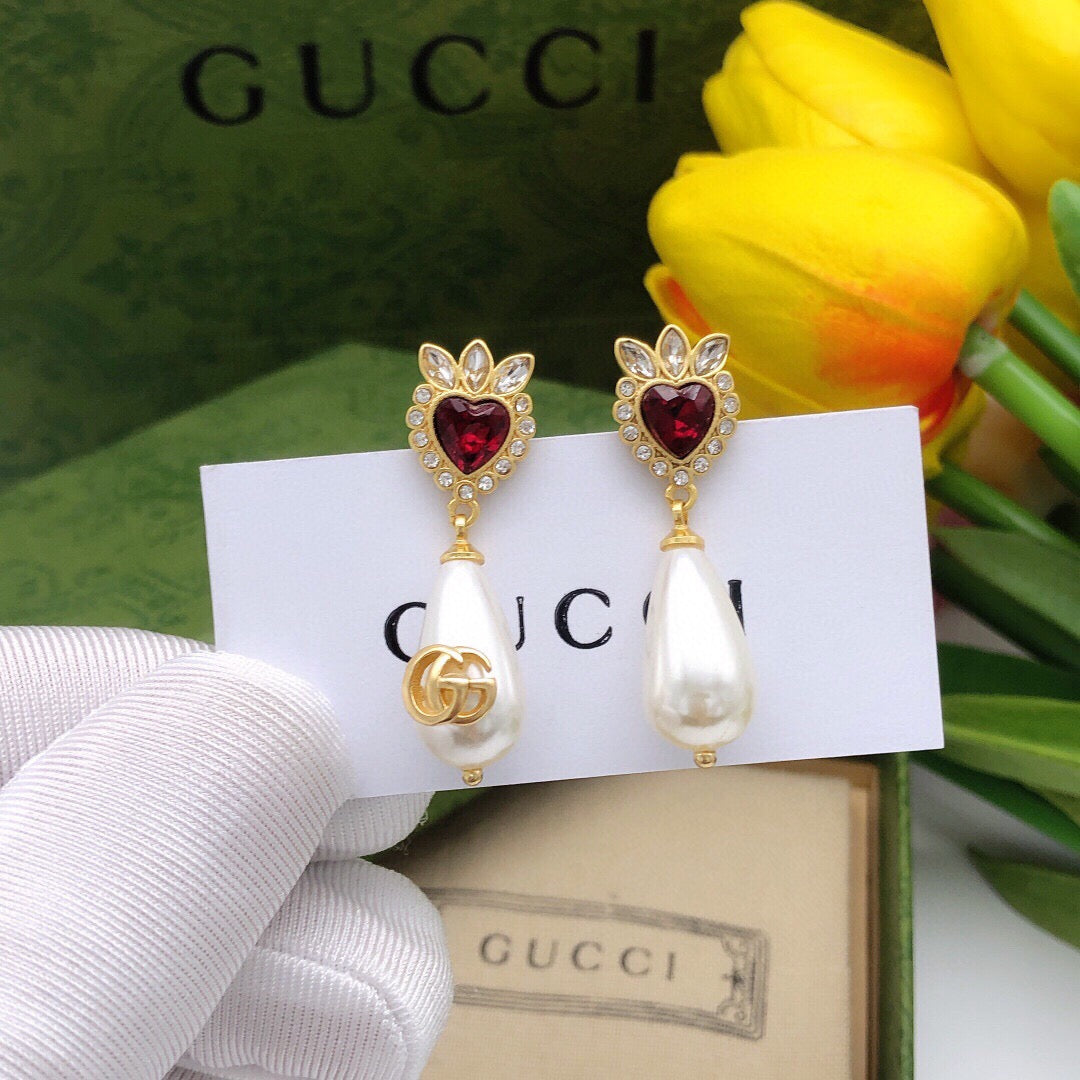 Geometric Emblem Statement Earrings in Polished Metal-Tone – Design 001 front product view