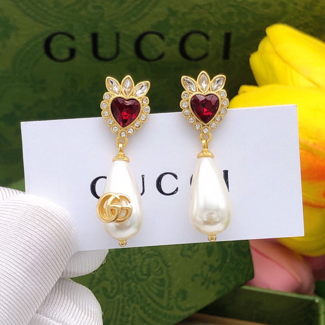 Geometric Emblem Statement Earrings in Polished Metal-Tone – Design 001 main product view