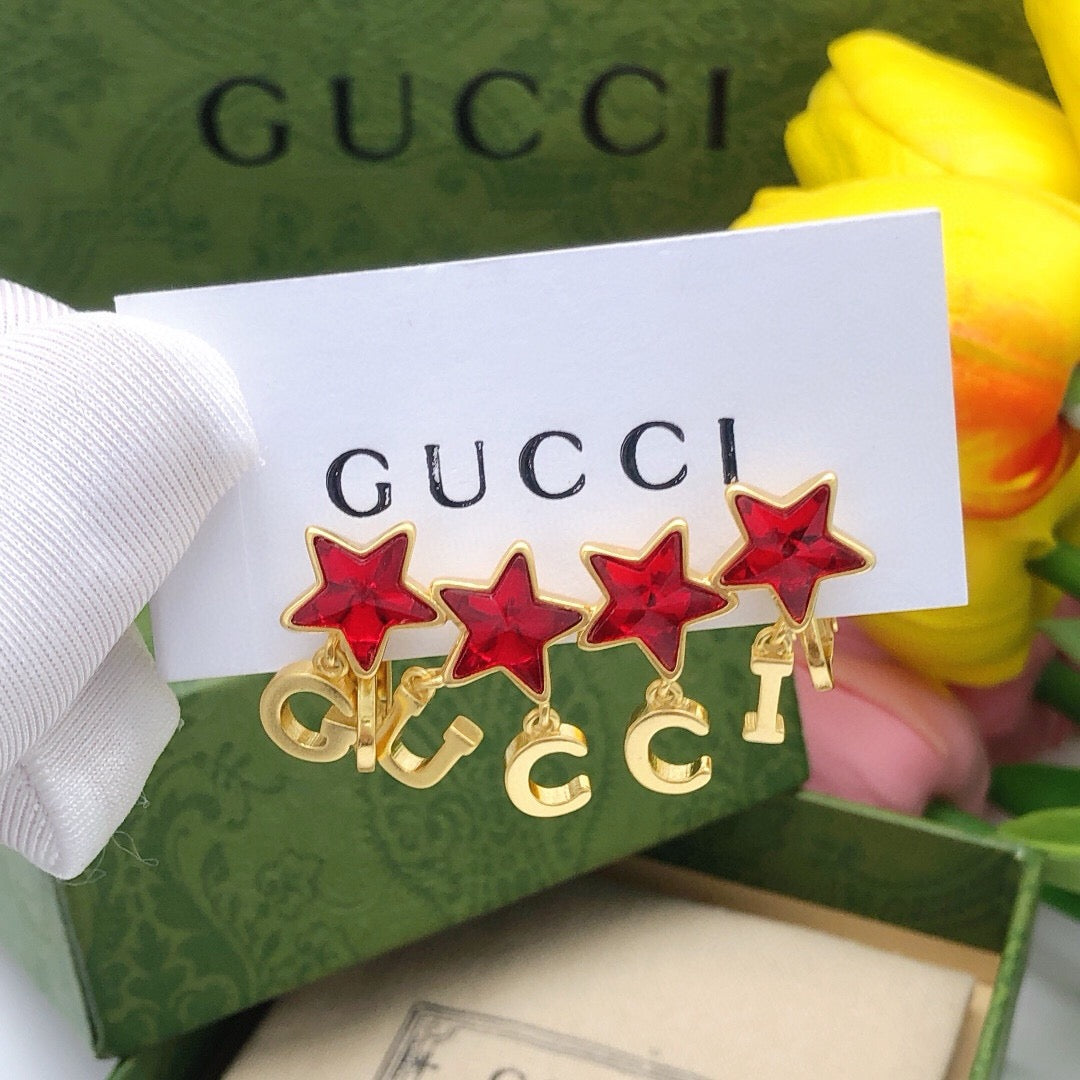 Star Statement Earrings in Polished Metal-Tone – Crystal Detail main product view