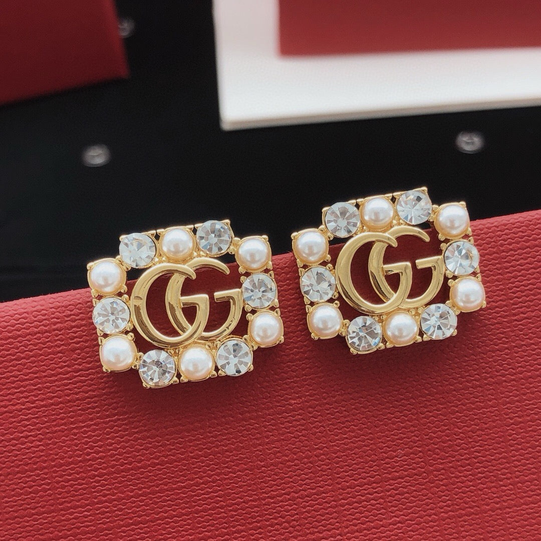 Square Stud Earrings in Gold-Tone main product view