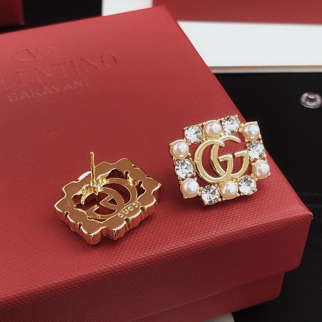 Square Stud Earrings in Gold-Tone styled product view