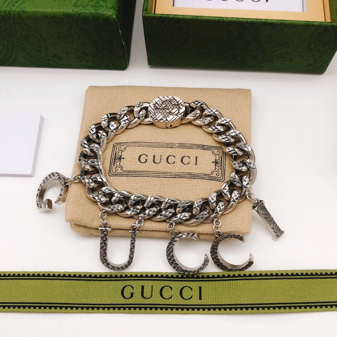 Geometric Emblem Bracelet in Silver-Tone – Design 007 main product view