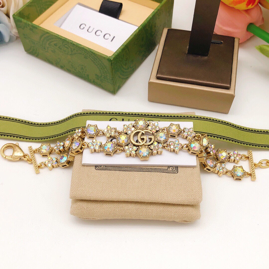 Geometric Emblem Bracelet in Gold-Tone – Design 003 detail view