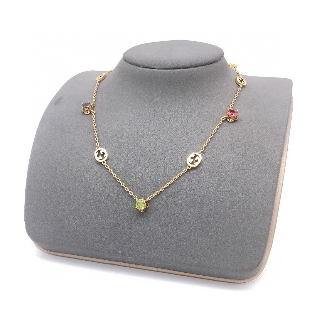 Geometric Emblem Pendant Necklace in Polished Metal-Tone – Design 013 main product view