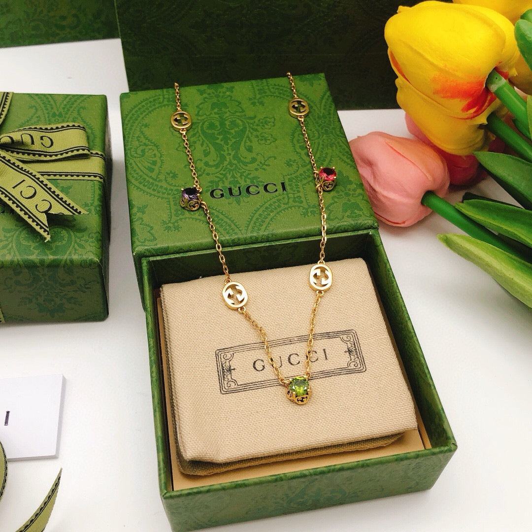 Geometric Emblem Pendant Necklace in Polished Metal-Tone – Design 013 front product view