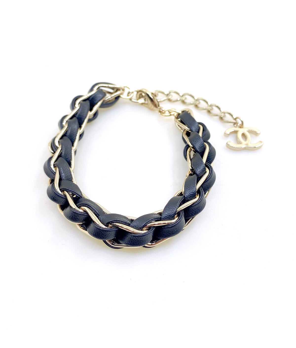 Signature Emblem Bracelet in Gold-Tone – Black Detail main product view