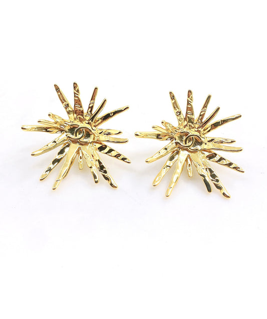 Signature Emblem Stud Earrings in Gold-Tone – Design 046 main product view
