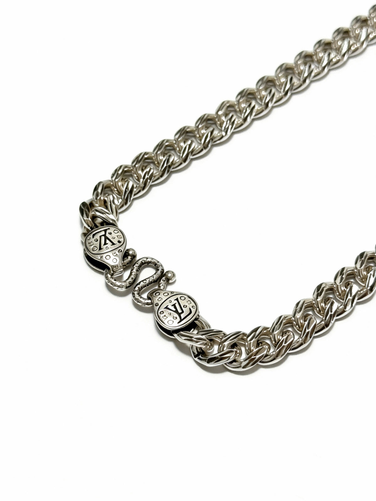 Chain Pendant Necklace in Silver-Tone – Design 035 front product view