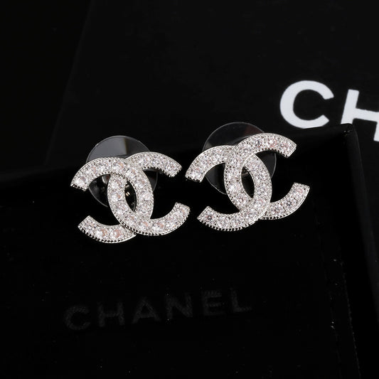 Signature Emblem Stud Earrings in Gold-Tone – Design 045 main product view