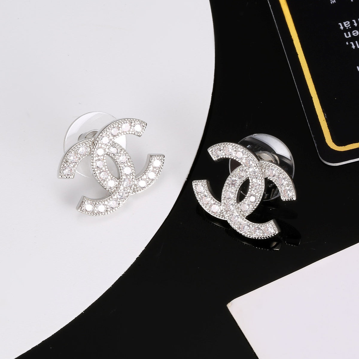 Signature Emblem Stud Earrings in Gold-Tone – Design 069 detail view