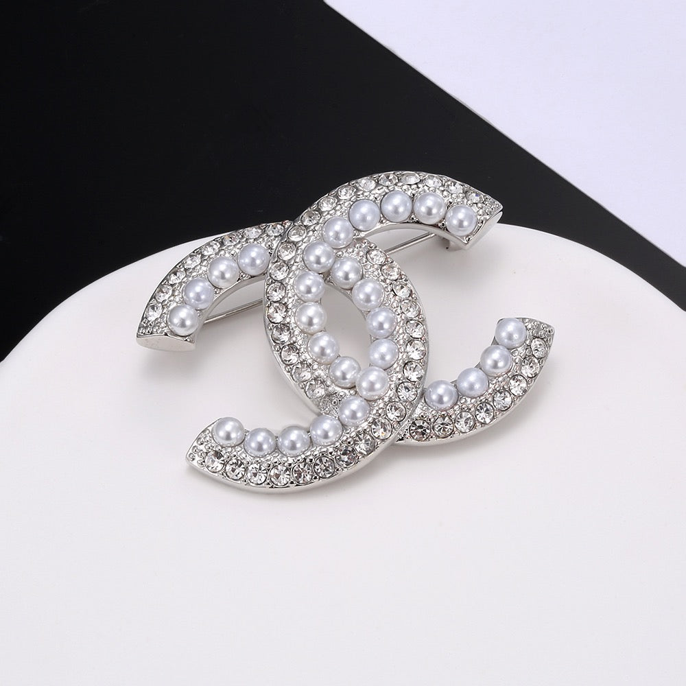Signature Emblem Brooch in Silver-Tone – Design 003 main product view