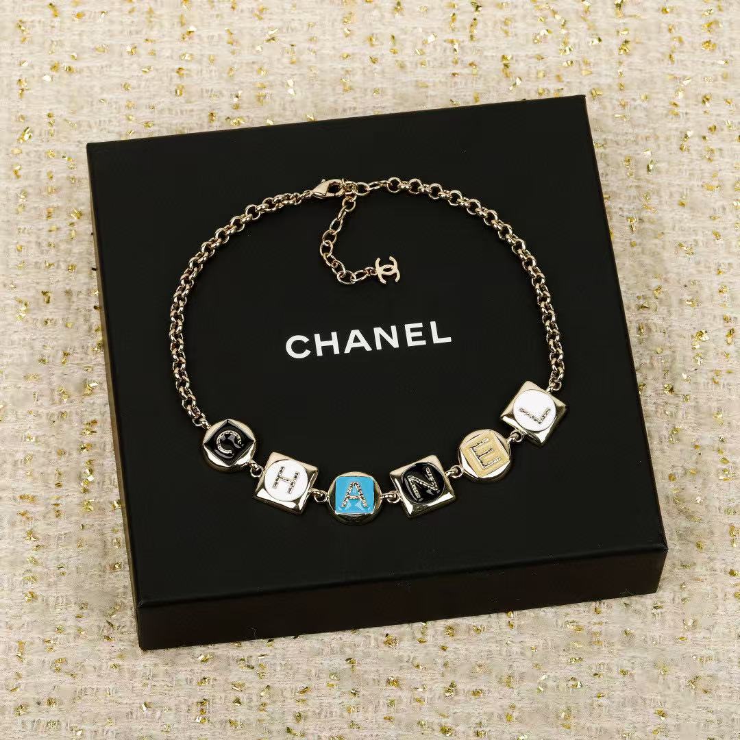 Letter Pendant Necklace in Polished Metal-Tone – Design 013 main product view