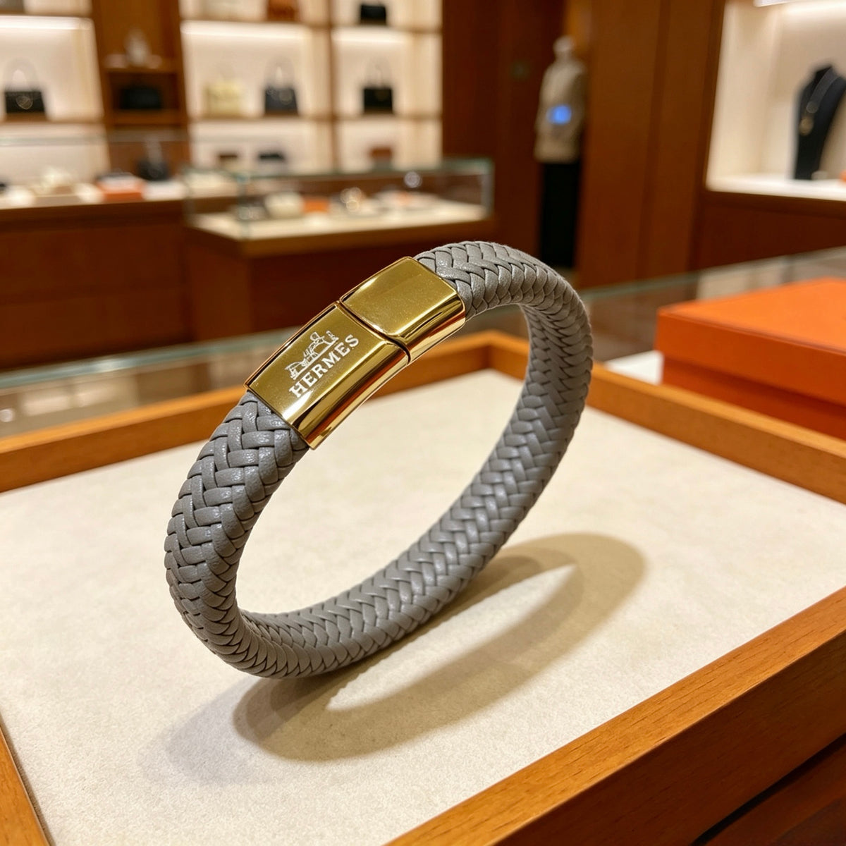 Horse Bangle in Gold-Tone – Braided Detail main product view