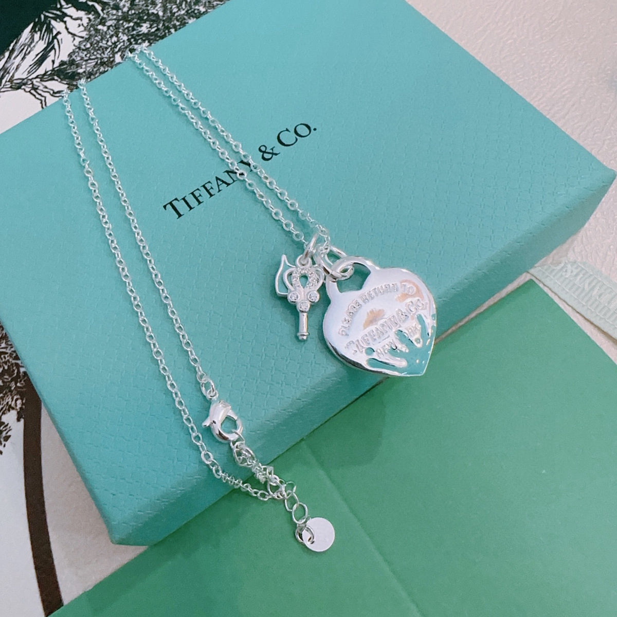 Signature Motif Pendant Necklace in Silver-Tone – Vintage Detail – Design 44 styled product view