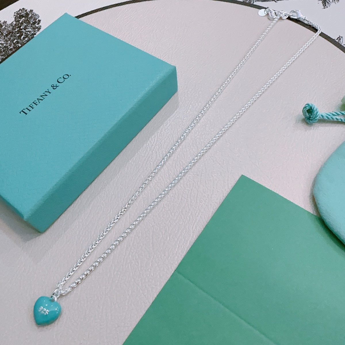 Signature Motif Pendant Necklace in Silver-Tone – Vintage Detail – Design 48 detail view