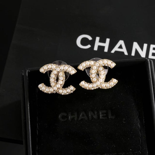 Signature Emblem Stud Earrings in Gold-Tone – Design 049 main product view