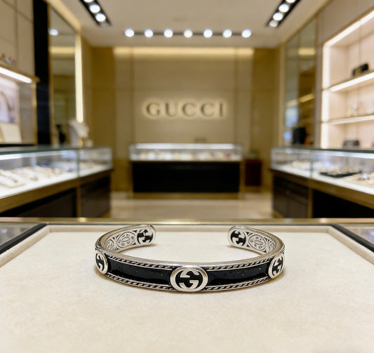 Double-G Emblem Bangle in Polished Metal-Tone – Design 031 main product view