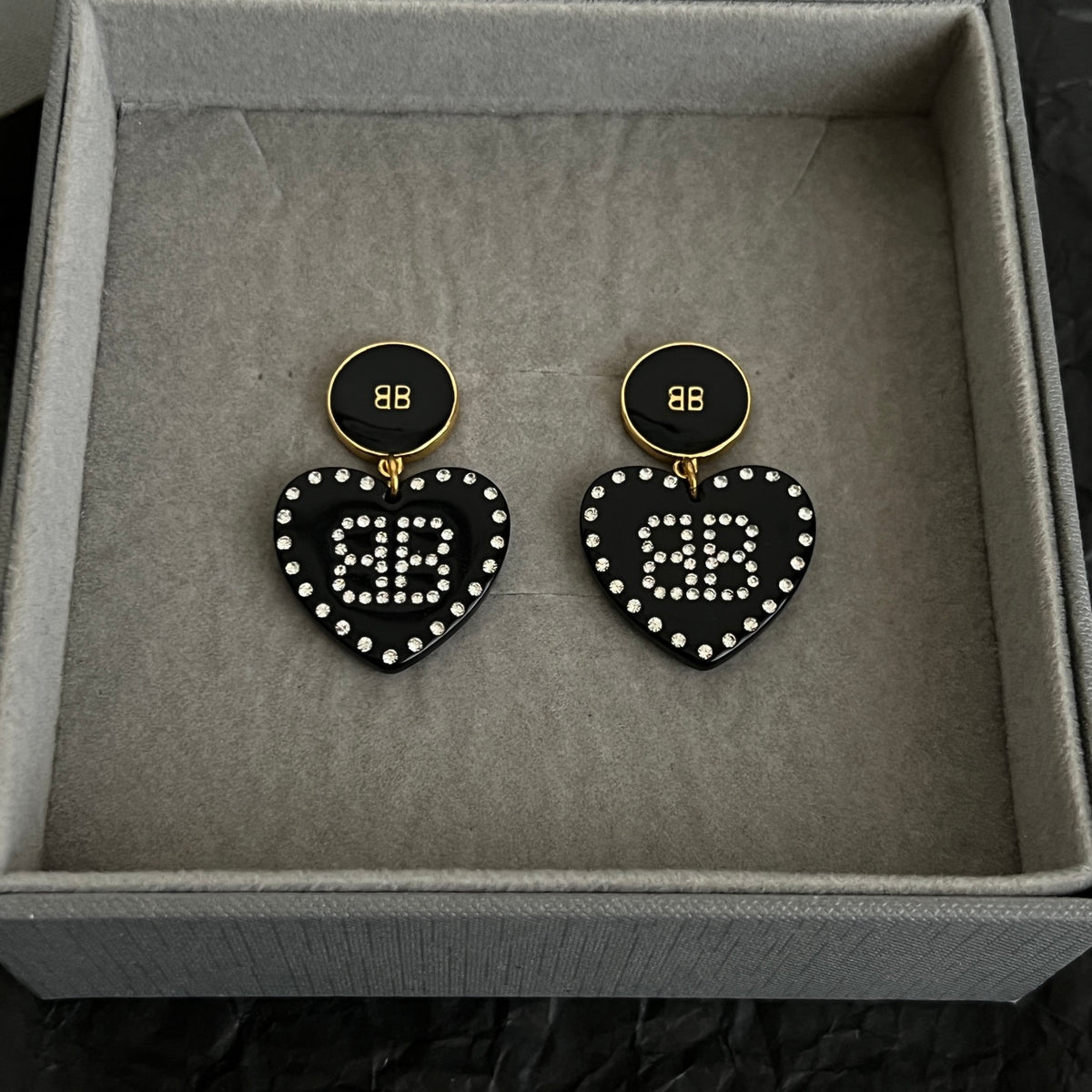 Ring Motif Statement Earrings in Polished Metal-Tone – Design 011 side detail