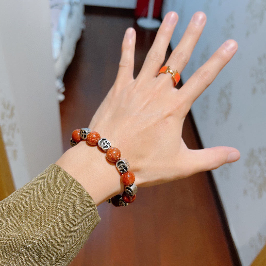 Double-G Emblem Bracelet in Polished Metal-Tone – Design 020 styled product view