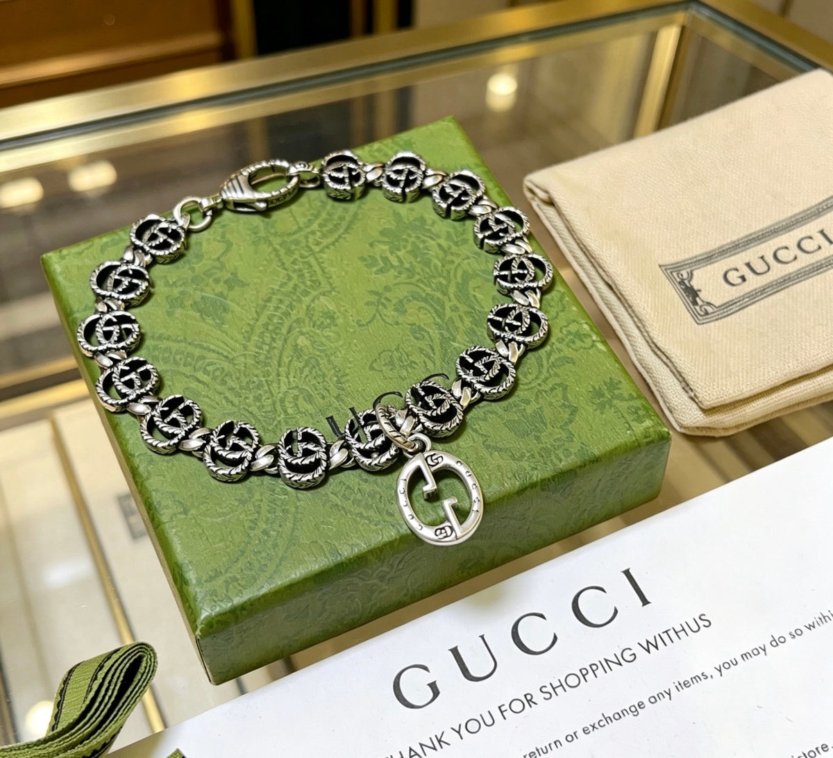 Geometric Emblem Bracelet in Polished Metal-Tone – Design 107 front product view
