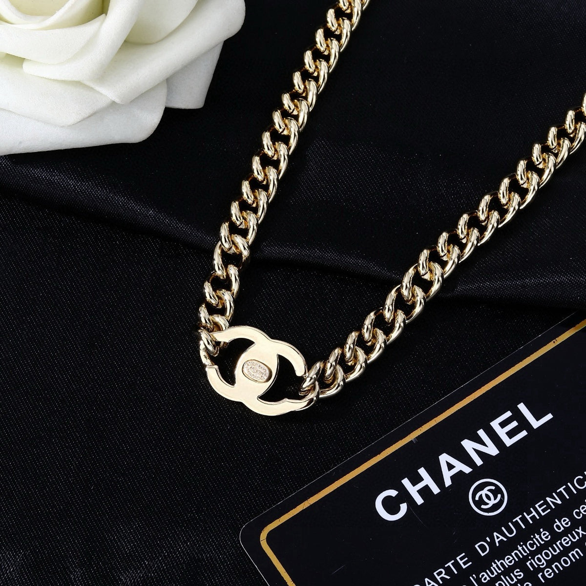 Signature Emblem Jewelry Accessory in Polished Metal-Tone – Design 070 side detail